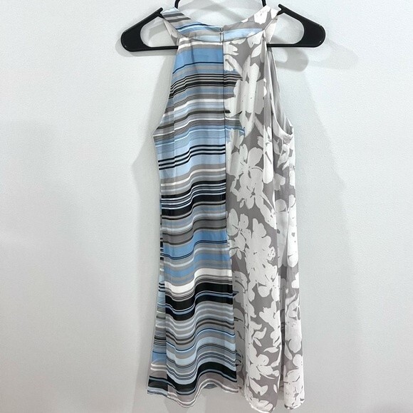 Taylor beautiful gray blue and black chiffon halter dress size 6 - Picture 5 of 8